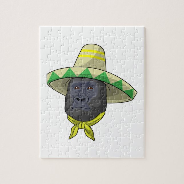 Affe mit Strohhut Puzzle (Vertikal)