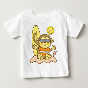 Affe mit Surfbrett Baby T-shirt
