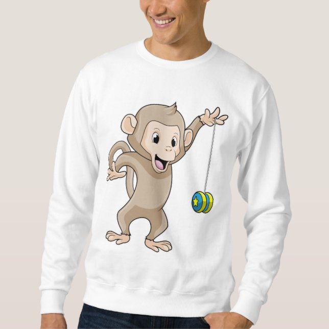 Affe mit Yo-yo Sweatshirt (Vorderseite)