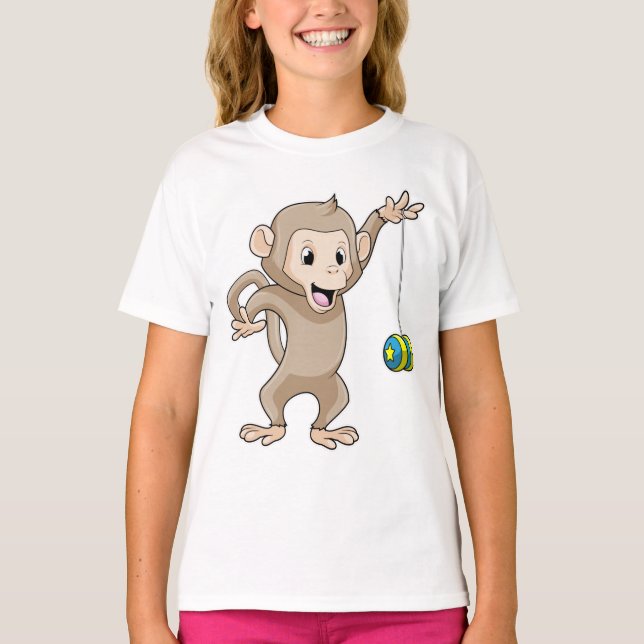 Affe mit Yo-yo T-Shirt (Vorderseite)
