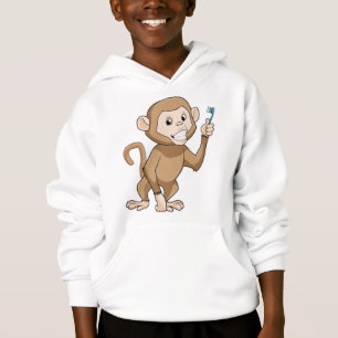 Affe mit Zahnbürste Hoodie