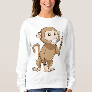 Affe mit Zahnbürste Sweatshirt