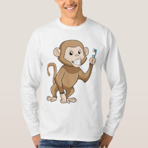 Affe mit Zahnbürste T-Shirt
