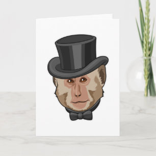 Affe mit Zylinder Karte