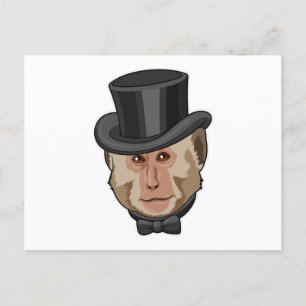 Affe mit Zylinder Postkarte
