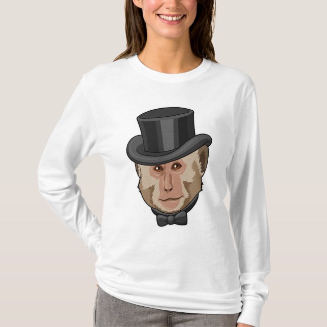 Affe mit Zylinder T-Shirt (Vorderseite)