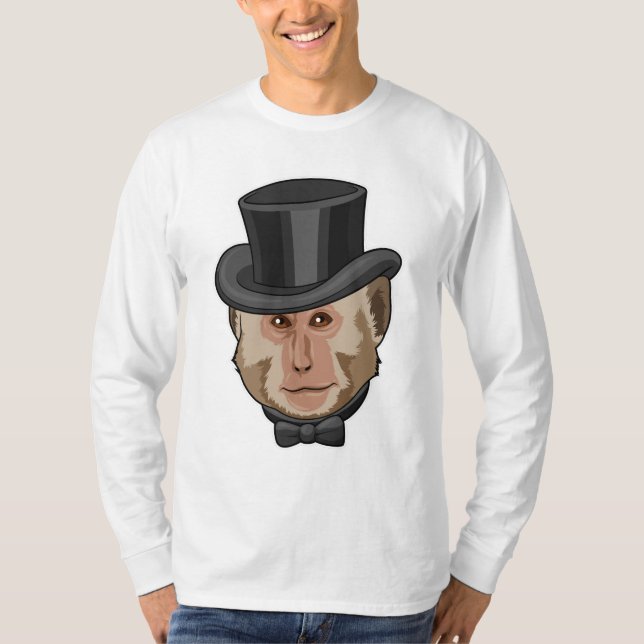 Affe mit Zylinder T-Shirt (Vorderseite)