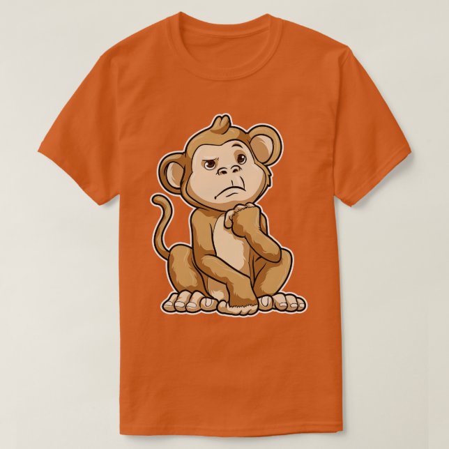 Affe nachdenklich T-Shirt (Design vorne)