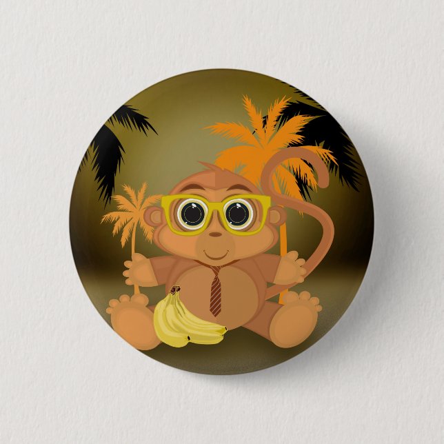 Affe Nerd Button (Vorderseite)