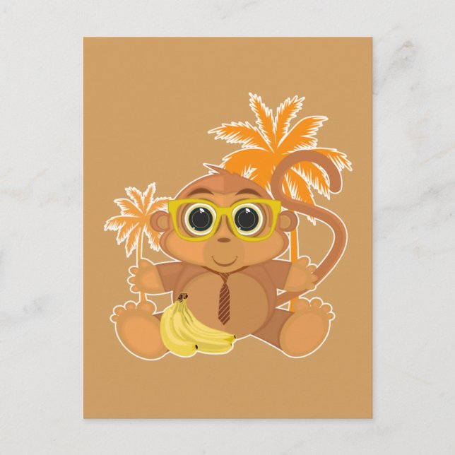 Affe Nerd Postkarte (Vorderseite)