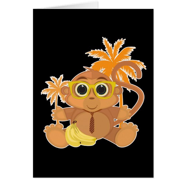 Affe Nerd - Schwarz (Vorne)