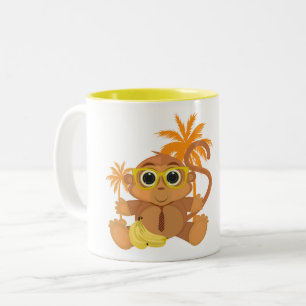 Affe Nerd Zweifarbige Tasse