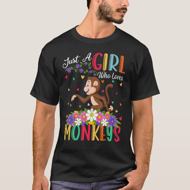 Affe nur ein Mädchen, das Affen Liebe T-Shirt (Vorderseite)