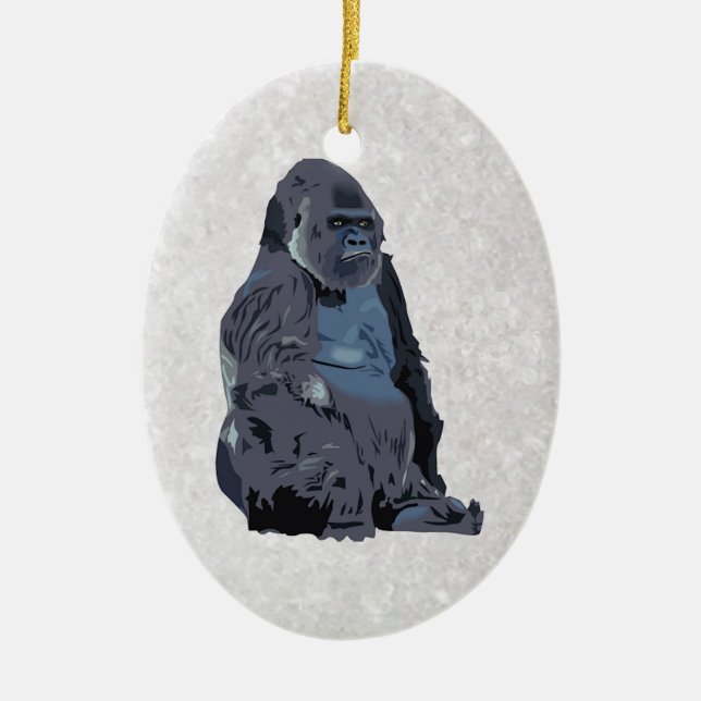 Affe oder Gorilla Keramikornament (Vorne)