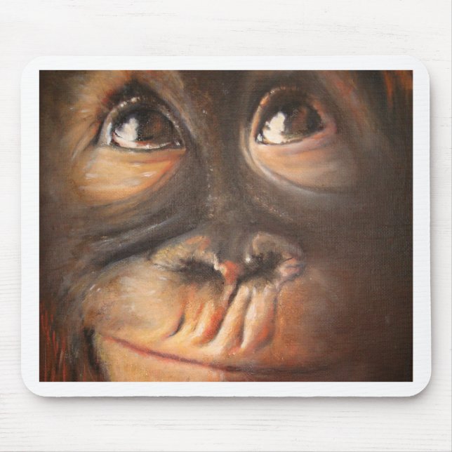Affe-Ölgemälde-lustiges Gesicht Kerra Lindsey Mousepad (Vorne)