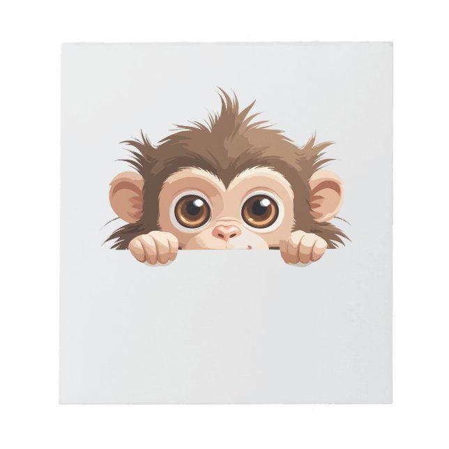 Affe Peeking Niedlich Adorable Funny Animal Cartoo Notizblock (Vorderseite)