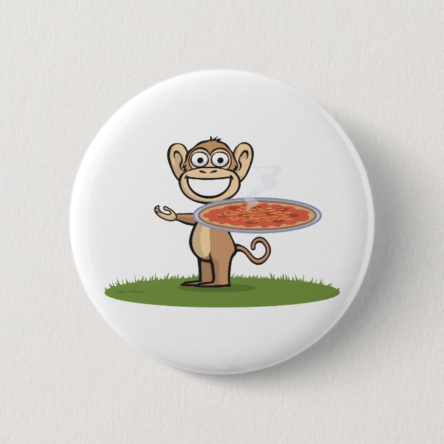 Affe-Pizza Button (Vorderseite)