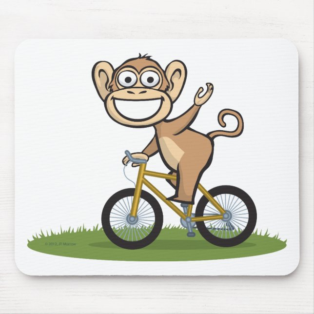 Affe-Radfahrer Mousepad (Vorne)