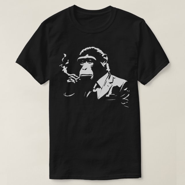 Affe raucht T-Shirt (Design vorne)