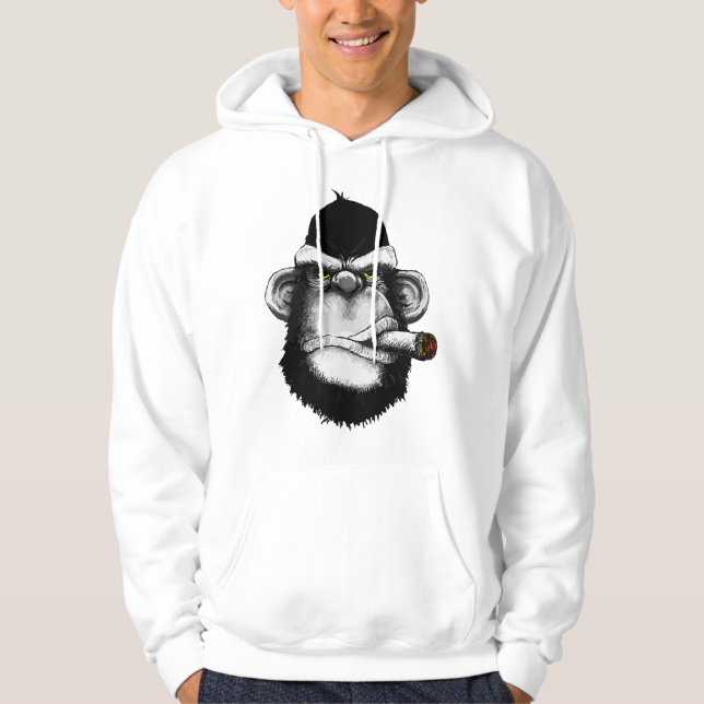 Affe raucht Zigarre Premium Hoodie (Vorderseite)