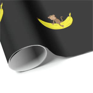 Affe reitet auf Banane Geschenkpapier