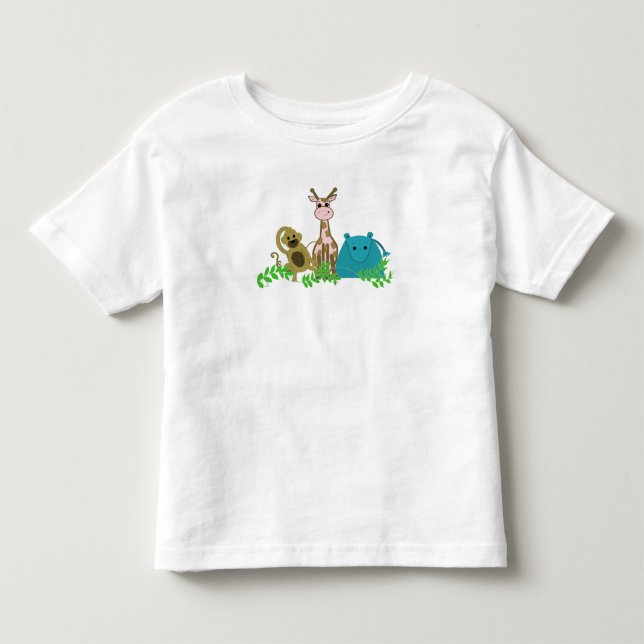 Affe, rosa Giraffe und Hippo Kleinkind T-shirt (Vorderseite)