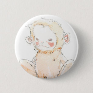 Affe-Schellfisch-Knopf Button