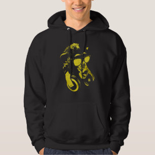 Affe Schimpanse mit Sonnenbrille und Kopfhörern 2 Hoodie