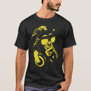 Affe Schimpanse Mit Sonnenbrille Und Kopfhörern 2 T-Shirt