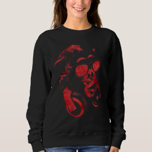 Affe Schimpanse Mit Sonnenbrille Und Kopfhörern 5 Sweatshirt