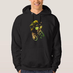 Affe Schimpanse mit Sonnenbrille und Kopfhörern Hoodie