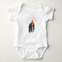 Affe Schimpansen Partying Tiere mit Party Baby Strampler