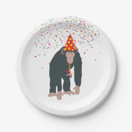 Affe Schimpansen Partying Tiere mit Party Pappteller