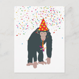 Affe Schimpansen Partying Tiere mit Party Postkarte