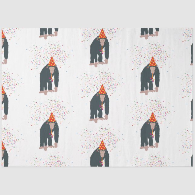 Affe Schimpansen Partying Tiere mit Party Seidenpapier (Vorderseite)