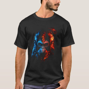 Affe Schimpanze Flammen Niedlicher Affe Tier 1 T-Shirt