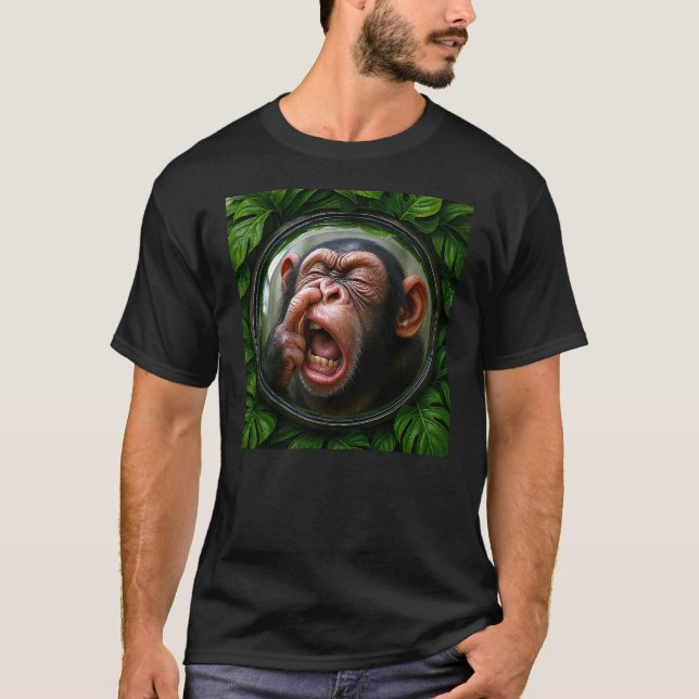 Affe Schimppanse Humor T-Shirt (Vorderseite)