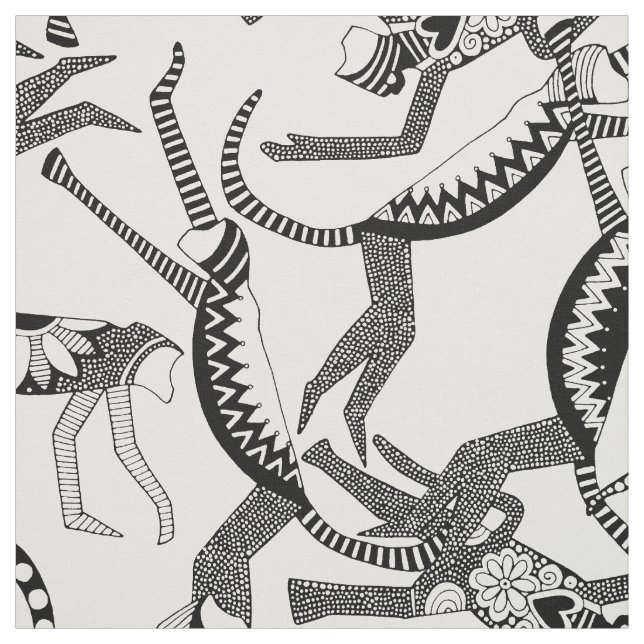 Affe Schwarz-weiß Stoff (Muster)