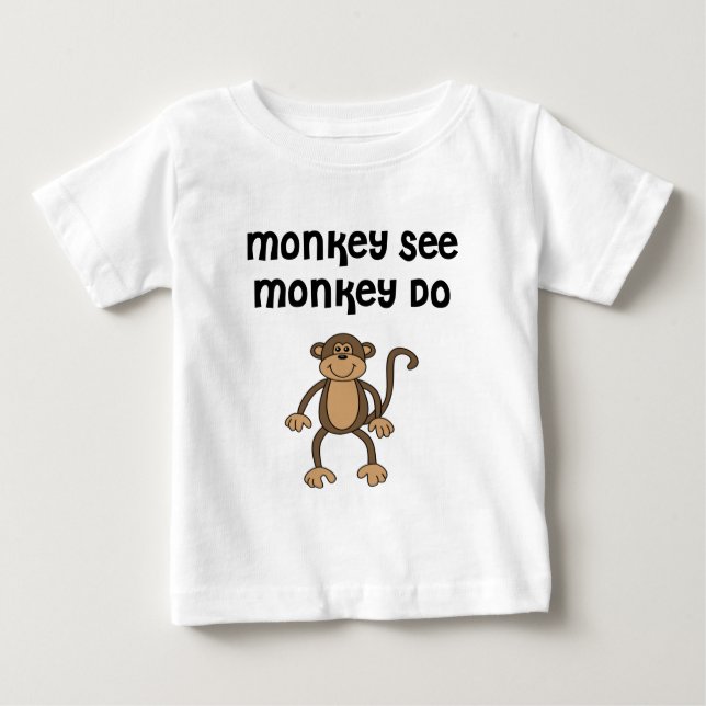 Affe sehen, Affe tun Baby T-shirt (Vorderseite)