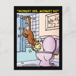 "Affe sehen, Affe tun" Postkarte