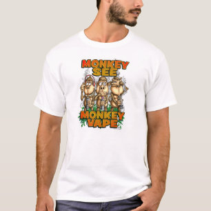 Affe sehen Affe Vape grundlegendes weißes Shirt