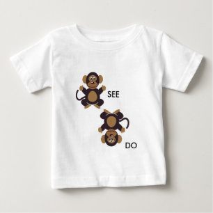 Affe SEHEN Affen ZU TUN Baby T-shirt