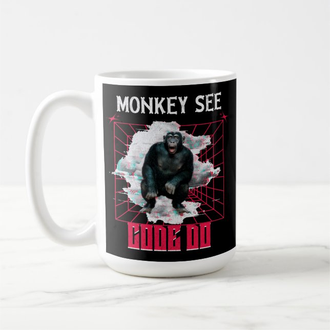 Affe Siehe Code Do Funny Web Developer Kaffeetasse (Links)