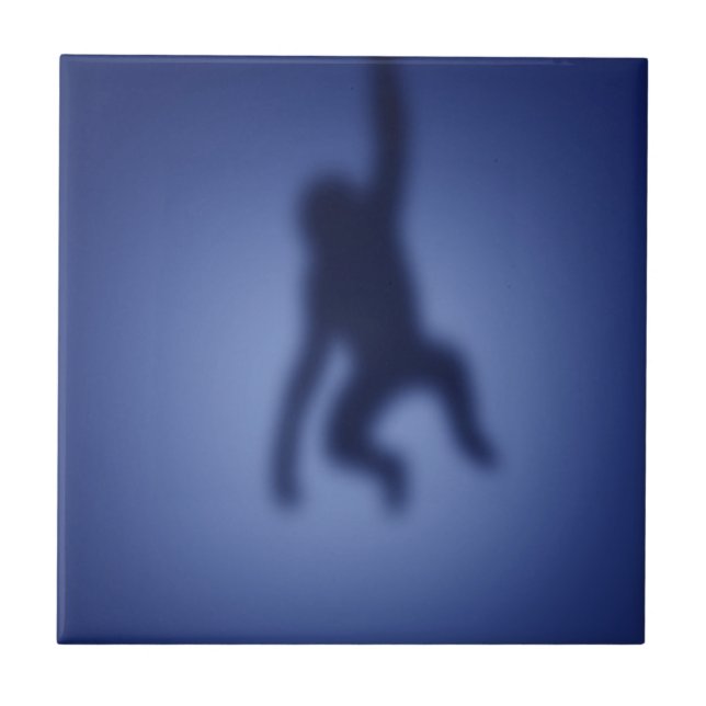 Affe-Silhouette Fliese (Vorderseite)