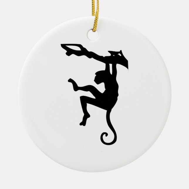 Affe Silhouette Keramikornament (Vorne)