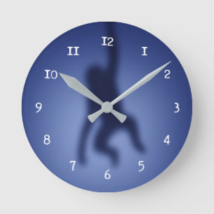 Affe Silhouette Runde Wanduhr