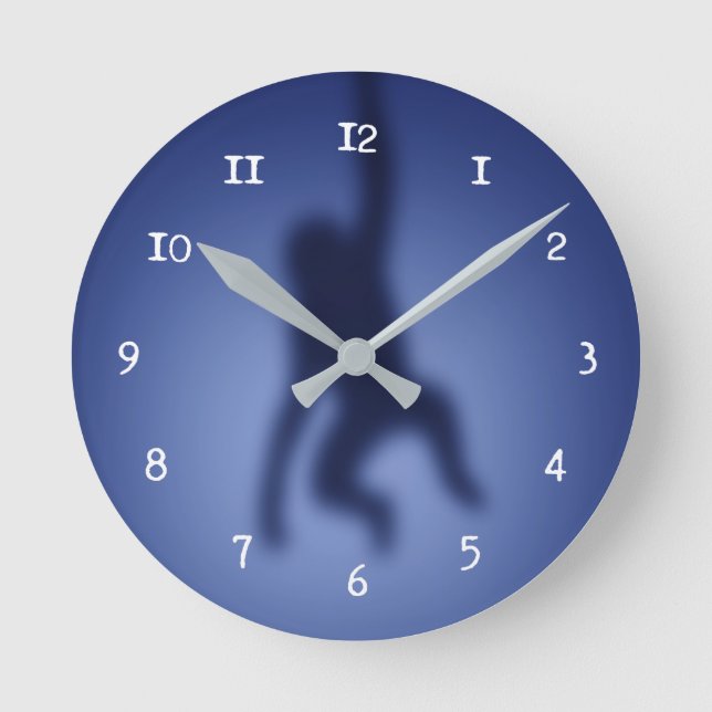 Affe Silhouette Runde Wanduhr (Vorderseite)