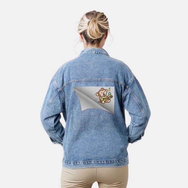 Affe singen unter dem Pflaster Jeansjacke (Modell)