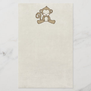 Affe sitzt runter und sieht glücklich Niedlich & K Briefpapier