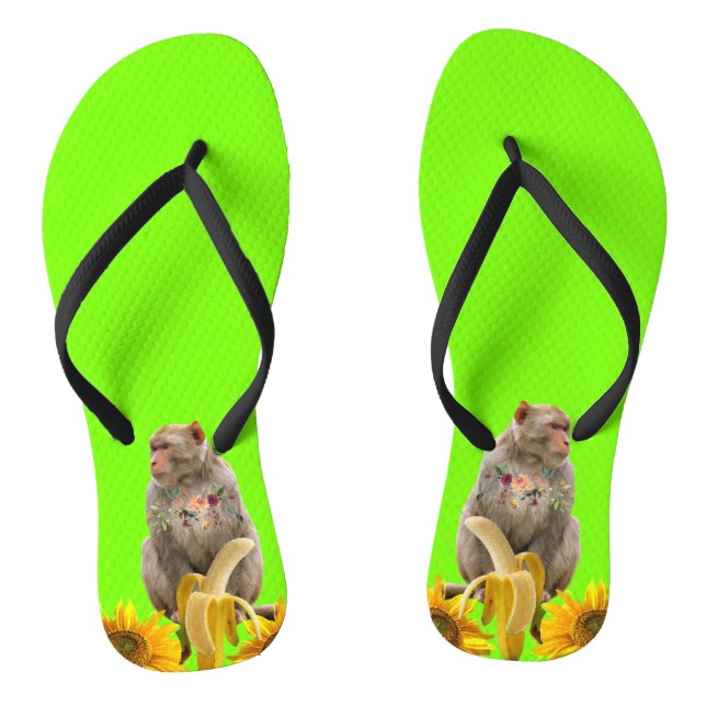 Affe Sonnenblumenflora Flip Flops (Fußbett)